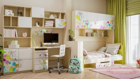 Детская комната Флёр (Белый/корпус Клен) в Лесосибирске - lesosibirsk.katalogmebeli.com | фото