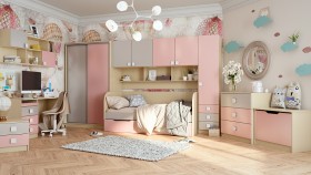 Детская комната Грэйси (Розовый/Серый/корпус Клен) в Лесосибирске - lesosibirsk.katalogmebeli.com | фото 13