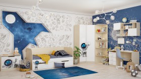 Детская комната Санни (Белый/корпус Клен) в Лесосибирске - lesosibirsk.katalogmebeli.com | фото 2