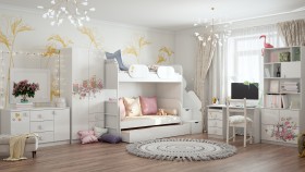Детская комната Совушки (Белый/корпус Выбеленное дерево) в Лесосибирске - lesosibirsk.katalogmebeli.com | фото 3