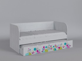 Диван-кровать Флёр (Белый/корпус Выбеленное дерево) в Лесосибирске - lesosibirsk.katalogmebeli.com | фото