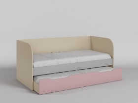 Диван-кровать Грэйси (Розовый/Серый/корпус Клен) в Лесосибирске - lesosibirsk.katalogmebeli.com | фото