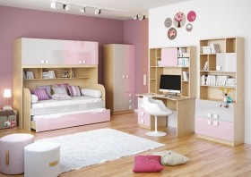 Диван-кровать Грэйси (Розовый/Серый/корпус Клен) в Лесосибирске - lesosibirsk.katalogmebeli.com | фото 3