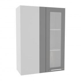 Гарда ВПУС 650 шкаф верхний угловой со стеклом высокий (Белый/корпус Серый) в Лесосибирске - lesosibirsk.katalogmebeli.com | фото