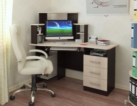 Компьютерный стол Каспер (венге/лоредо) в Лесосибирске - lesosibirsk.katalogmebeli.com | фото