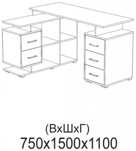 Компьютерный стол угловой СКМУ-3 белый в Лесосибирске - lesosibirsk.katalogmebeli.com | фото 2
