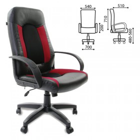 Кресло офисное BRABIX Strike EX-525 (черно-красный) в Лесосибирске - lesosibirsk.katalogmebeli.com | фото 1