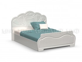 Кровать 1,4м Гармония (Белый/Белый глянец) в Лесосибирске - lesosibirsk.katalogmebeli.com | фото
