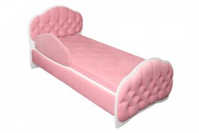 Кровать 160 Гармония 36 Светло-розовый (мягкий бортик) в Лесосибирске - lesosibirsk.katalogmebeli.com | фото