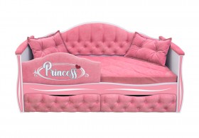 Кровать 160 серии Иллюзия 2 ящика 36 Розовый (мягкий бортик/подушки) в Лесосибирске - lesosibirsk.katalogmebeli.com | фото
