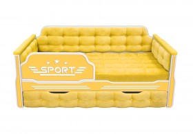Кровать 170 серии Спорт 1 ящик 74 Жёлтый (мягкие боковые накладки) в Лесосибирске - lesosibirsk.katalogmebeli.com | фото