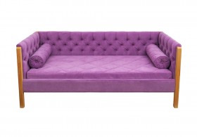 Кровать 180 серии Леди  32 Фиолетовый (подушка валик) в Лесосибирске - lesosibirsk.katalogmebeli.com | фото