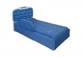 Кровать 190 Атлет Lux 29 Синий (мягкий бортик) в Лесосибирске - lesosibirsk.katalogmebeli.com | фото