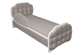 Кровать 190 Атлет Lux 96 Серый (мягкий бортик) в Лесосибирске - lesosibirsk.katalogmebeli.com | фото 1