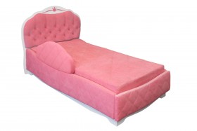 Кровать 190 Гармония Lux 36 Розовый (мягкий бортик) в Лесосибирске - lesosibirsk.katalogmebeli.com | фото