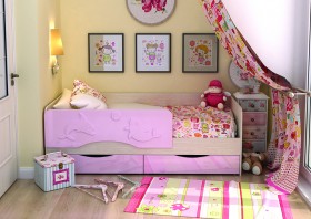 Кровать Алиса КР-812 1,6 Белфорд/Розовый металлик в Лесосибирске - lesosibirsk.katalogmebeli.com | фото