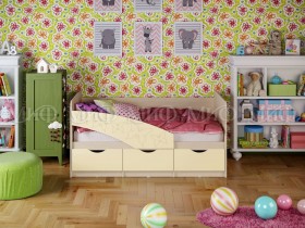 Кровать Бабочки 1,6м (Ваниль матовый) в Лесосибирске - lesosibirsk.katalogmebeli.com | фото