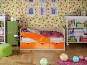 Кровать Бабочки 1,8м (Оранжевый металлик) в Лесосибирске - lesosibirsk.katalogmebeli.com | фото