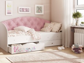 Кровать детская Эльза Белый/Розовый в Лесосибирске - lesosibirsk.katalogmebeli.com | фото