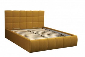 Кровать "Диана" ш. 1400 (Н=1010мм) (жаккард горчица) в Лесосибирске - lesosibirsk.katalogmebeli.com | фото