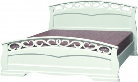 Кровать Грация-1 из массива сосны 1600*2000 Белый античный в Лесосибирске - lesosibirsk.katalogmebeli.com | фото 5