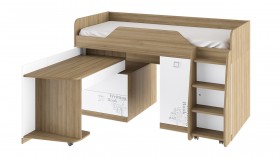 Кровать комбинированная «Оксфорд» (Ривьера/Белый с рисунком) в Лесосибирске - lesosibirsk.katalogmebeli.com | фото 3