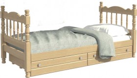 Кровать одинарная Аленка из массива сосны 800*1890 Сосна в Лесосибирске - lesosibirsk.katalogmebeli.com | фото 1