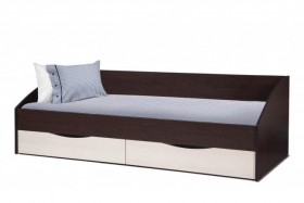 Кровать одинарная "Фея - 3" (симметричная) New (венге / вудлайн кремовый / ДВПО: белый) в Лесосибирске - lesosibirsk.katalogmebeli.com | фото