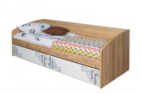 Кровать с 2 ящиками «Оксфорд» (Ривьера/Белый с рисунком) в Лесосибирске - lesosibirsk.katalogmebeli.com | фото 3