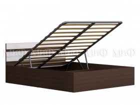 Кровать с подъемным механизмом Нэнси 1,4м (Венге/белый глянец) в Лесосибирске - lesosibirsk.katalogmebeli.com | фото