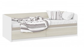 Кровать «Сканди» с 2 ящиками Дуб Гарден/Белый/Глиняный серый в Лесосибирске - lesosibirsk.katalogmebeli.com | фото 1