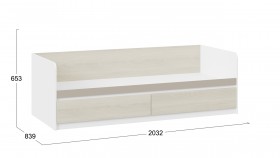 Кровать «Сканди» с 2 ящиками Дуб Гарден/Белый/Глиняный серый в Лесосибирске - lesosibirsk.katalogmebeli.com | фото 3