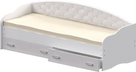 Кровать Софа-7 с мягкой спинкой (800х1900) Белый в Лесосибирске - lesosibirsk.katalogmebeli.com | фото