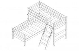 Кровать Соня вариант 8 угловая с наклонной лестницей Лаванда в Лесосибирске - lesosibirsk.katalogmebeli.com | фото 3