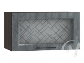 Либерти Шкаф верхний горизонтальный со стеклом ШВГС 609 (Холст грей/корпус венге) в Лесосибирске - lesosibirsk.katalogmebeli.com | фото