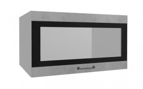 Лофт ВПГСФ 800 шкаф верхний горизонтальный со стеклом высокий с фотопечатью (Бетон светлый/корпус Серый) в Лесосибирске - lesosibirsk.katalogmebeli.com | фото