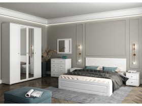 Модульная спальня Барселона (Белый/Белый глянец) в Лесосибирске - lesosibirsk.katalogmebeli.com | фото