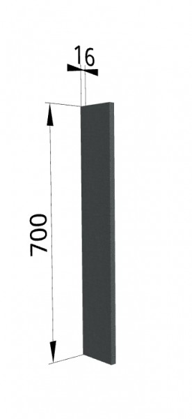 Панель торцевая ПТ 400 Квадро (для шкафа торцевого верхнего) Железо в Лесосибирске - lesosibirsk.katalogmebeli.com | фото