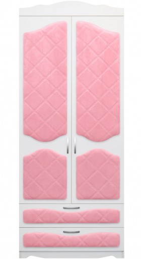 Шкаф 2-х створчатый с ящиками серии Иллюзия 36 Светло-розовый в Лесосибирске - lesosibirsk.katalogmebeli.com | фото