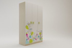 Шкаф 3-х створчатый с ящиками Флёр (Белый/корпус Клен) в Лесосибирске - lesosibirsk.katalogmebeli.com | фото