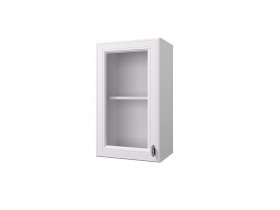 Шкаф 40 с витриной Ева (Белый Софт/Белый) в Лесосибирске - lesosibirsk.katalogmebeli.com | фото