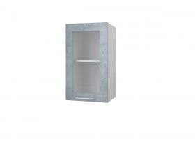 Шкаф 40 с витриной Лофт (Камень Оленна/Белый) в Лесосибирске - lesosibirsk.katalogmebeli.com | фото