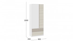Шкаф для одежды комбинированный «Сканди» Дуб Гарден/Белый/Глиняный серый в Лесосибирске - lesosibirsk.katalogmebeli.com | фото 4
