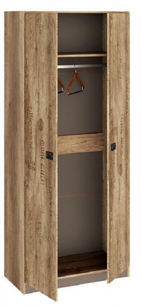 Шкаф для одежды «Пилигрим» (Дуб Каньон светлый, Фон серый) в Лесосибирске - lesosibirsk.katalogmebeli.com | фото 2
