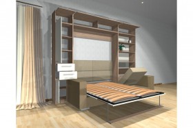 Шкаф-кровать с диваном Каролина в Лесосибирске - lesosibirsk.katalogmebeli.com | фото 3