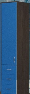 Шкаф-пенал №2 (закрытый) Бодего темный/Голубой в Лесосибирске - lesosibirsk.katalogmebeli.com | фото