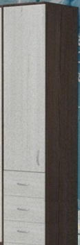 Шкаф-пенал №2 (закрытый) Бодего темный/Винтерберг в Лесосибирске - lesosibirsk.katalogmebeli.com | фото 1