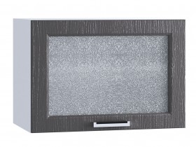 Шкаф верхний горизонтальный со стеклом 609, ШВГС 609 (Клен серый/корпус белый) в Лесосибирске - lesosibirsk.katalogmebeli.com | фото