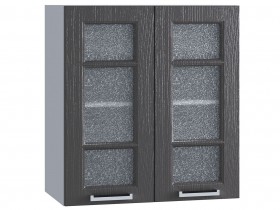 Шкаф верхний со стеклом 600, ШВС 600 (Клен серый/корпус белый) в Лесосибирске - lesosibirsk.katalogmebeli.com | фото