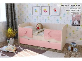 Соня Кровать детская 2 ящика 1.6 Розовый глянец в Лесосибирске - lesosibirsk.katalogmebeli.com | фото